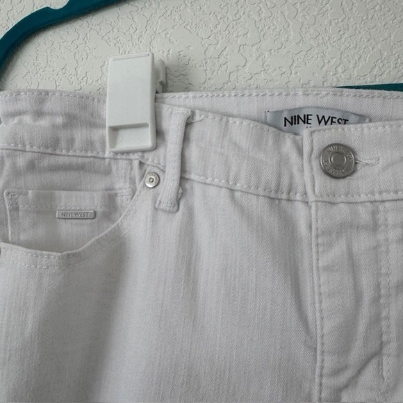 Nine West Chrystie Capri White Denim Jeans Women's Size 4 Cropped Stretch - Picture 7 of 12